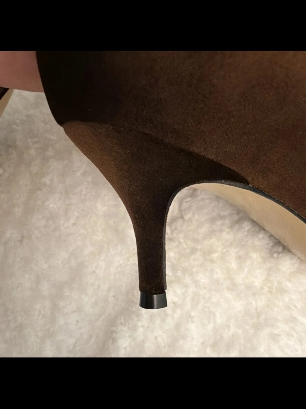 NEWBELLA Women’s Brown Suede Pointed Toe Stiletto Slip-On Pumps US 8.5